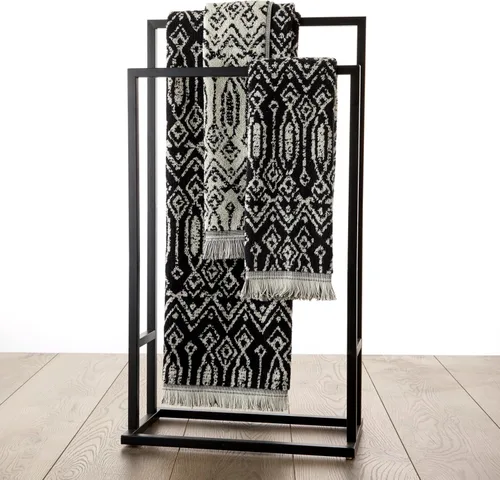 Miniatura 5 de SKL Home Nador Jacquard - Toalla de baño, color negro