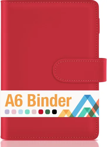 Miniatura 9 de Sooez Carpeta A6 de 6 Anillas, Cubierta de Planificador de Cuaderno Rellenable, Organizador Pequeño de Cuero Carpeta Vacía para Presupuesto, Diario