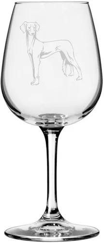 Miniatura 564 de Copa de vino de 12.75 onzas con diseño de perro grabado
