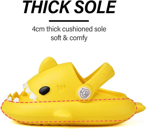 Miniatura 4 de Sandalias de tiburón para niños, pantuflas de tiburón para niños y niñas, sandalias de almohada con suela gruesa, suaves y antideslizantes