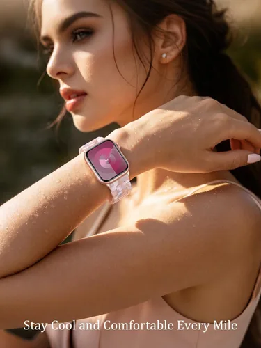 Miniatura 4 de V-MORO - Correas de resina compatibles con Apple Watch Series 11/10/9/8/7 y SE/6/5/4/3/2/1/SE3 de 1.49, 1.57, 1.61, 1.65 pulgadas, correa ligera