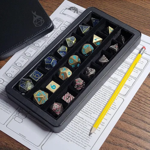Miniatura 4 de Forged Dice Co. Reliquary - Estuche grande dividido para dados con bandeja de dados para juegos de dados poliédricos, 21 cámaras forradas