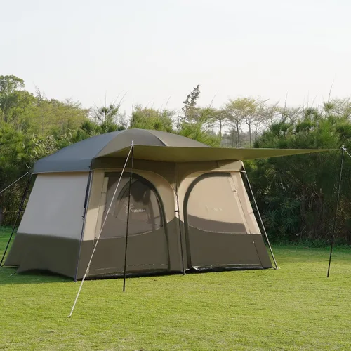 Miniatura 14 de Vidalido Tiendas de campaña, tienda de 6-8 personas para acampar con vestíbulo extendido, tiendas familiares de 2 habitaciones resistentes al clima