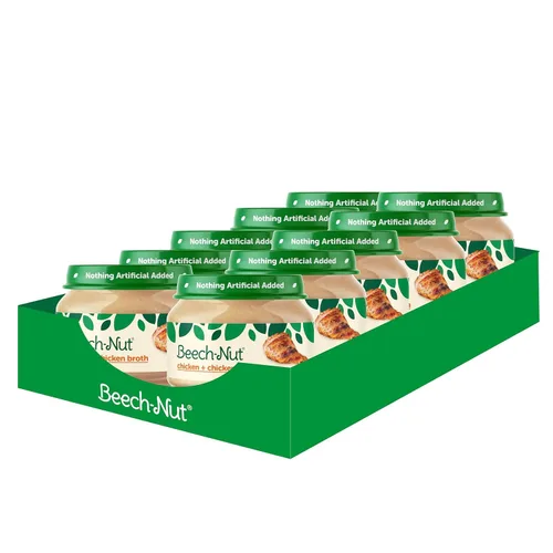 Miniatura 3 de Tarros de comida para bebés de carne de Beech-Nut, puré de pollo y caldo de pollo, 7 g de proteína, comida para bebés etapa 1 para bebés de 4 meses