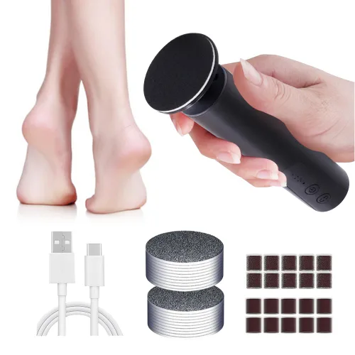 Removedor de callos eléctrico inalámbrico para pies con lijadora de lima de uñas, 2 en 1, amoladora de archivos de pies recargable para piel muerta,