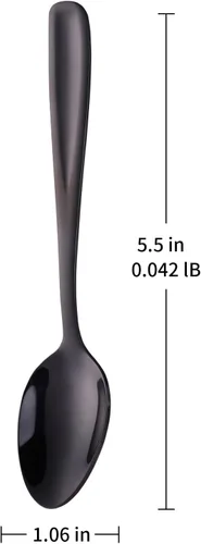 Miniatura 2 de 8 Pieces Dessert Spoons Teaspoons Small Coffee Spoons Espresso Spoons, 5.5 Inch (black)