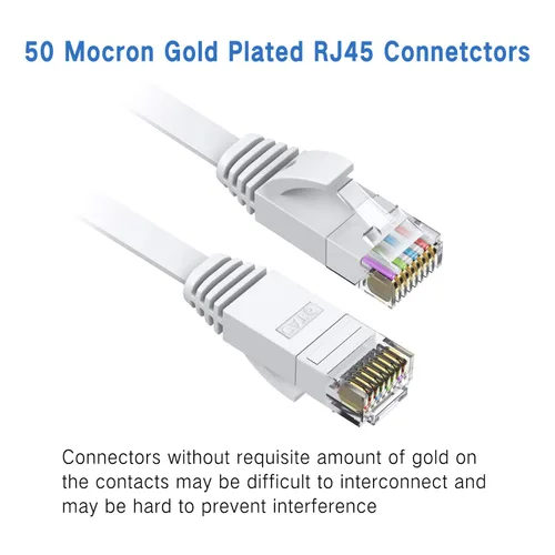 Miniatura 3 de Cable Ethernet Cat6 de 49.2 ft, cables largos de Internet de alta velocidad, diseño plano de 1 Gbps para UTP de 250 Mhz/s para consola, PS3, PS4