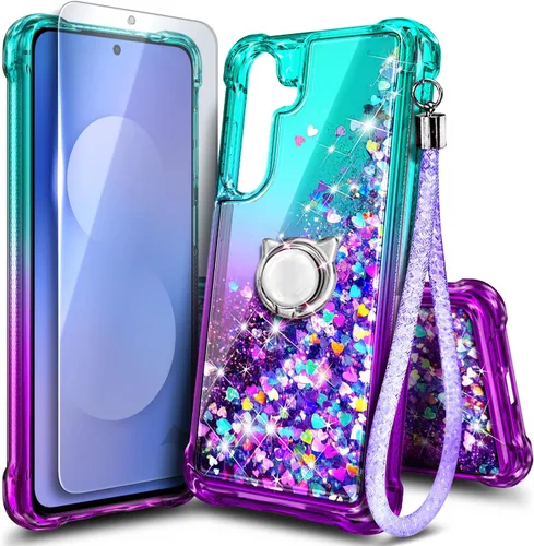 Miniatura 28 de NGB Diseñada para funda Samsung Galaxy Note 10+ (Plus), Rosa/Aguamarina Funda con Purpurina Líquida Brillante Linda para Mujeres Niñas Niños
