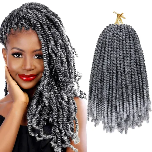 Miniatura 13 de Paquete de 2 cabello para trenzas en espiral de 8 pulgadas, cabello Spring Twist para rastas falsas, rastas de mariposa, cabello para trenzas, fibra