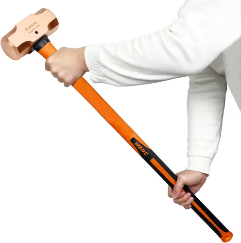 Miniatura 14 de WEDO Juego de martillo de trineo de cobre de 3 piezas, 3 lb+4 lb+5 libras, mango de fibra de vidrio, forja, resistente a la corrosión, estándar DIN