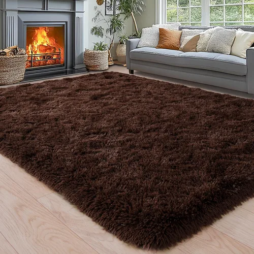 Miniatura 172 de Alfombras de área de 8x10 para sala de estar, alfombra shaggy grande ultra suave y esponjosa para dormitorio, alfombras de felpa mullida Blanco crema