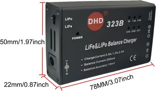 Miniatura 5 de 20W 2A 323B RC Cargador de equilibrio de batería para 2S 3S 7.4v 11.1v LiPo 6.6V 9.9V Life RC Battery Pack y RC Car Drone Truck Helicóptero Airsoft