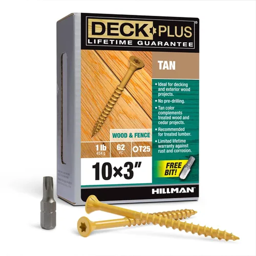 Miniatura 53 de Deck Plus Tornillos para Madera Exterior y Cercas con Revestimiento Epoxi de 2-1/2 Pulgadas #10 x 2-1/2" Torx/Star Drive Incluido Rosca Gruesa, Verde