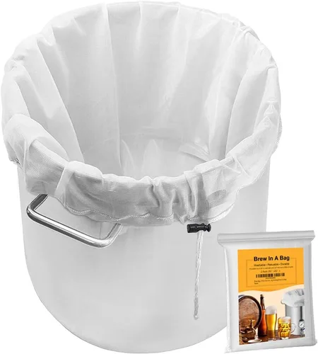Bolsa de preparación, paquete de 2 bolsas extra grandes (26 x 22 pulgadas), bolsas reutilizables de malla fina para sidra de frutas, manzana, uva,