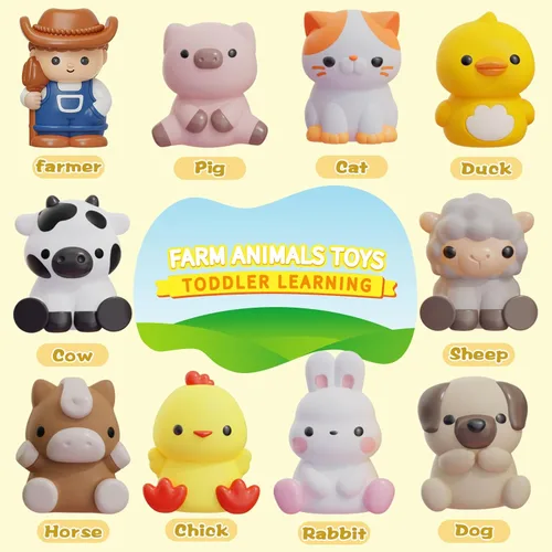 Miniatura 2 de Juguete de aprendizaje para niños pequeños de 1, 2 y 3 años, 20 piezas de animales de granja y marionetas de dedo, juguetes Montessori para niños