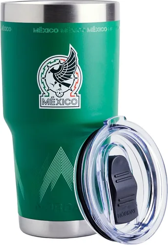Miniatura 10 de NORDAY Vasos de acero inoxidable de 20 onzas, color negro, Copa de fútbol de México, vaso aislado con tapa, temperatura de hasta 24 horas