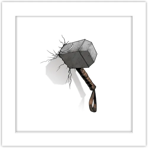 Miniatura 11 de Trends International Gallery Pops Marvel Comics Avengers - Póster de pared de martillo Mjolnir para pared, 12 x 12 pulgadas, versión enmarcada