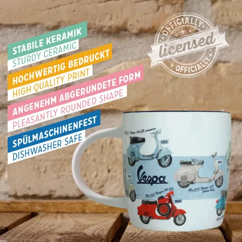Miniatura 4 de Nostalgic-Art Taza de café retro, 11.2 oz, Vespa – Tabla de modelos – Idea de regalo para los fanáticos de los scooters, Producto de licencia