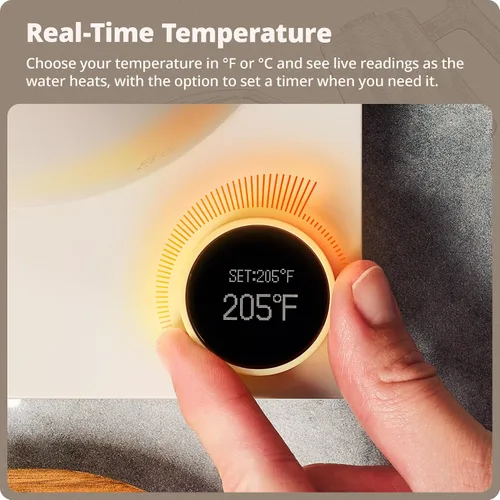 Miniatura 4 de Greater Goods - Hervidor eléctrico de cuello de cisne, 1200W de acero inoxidable con control de temperatura de precisión, hervido rápido, sin BPA
