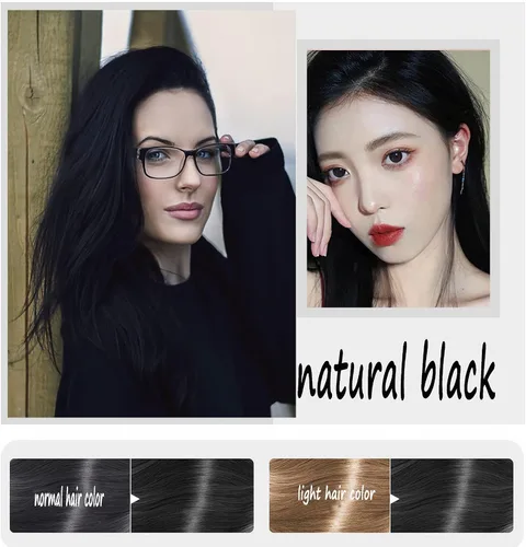 Miniatura 2 de Black Hair Dye Shampoo Permanent YIZHONG Hair Color para el cabello 100% cobertura de canas Mujeres Hombres 3 In2 Easy Comb Dyeing (negro)