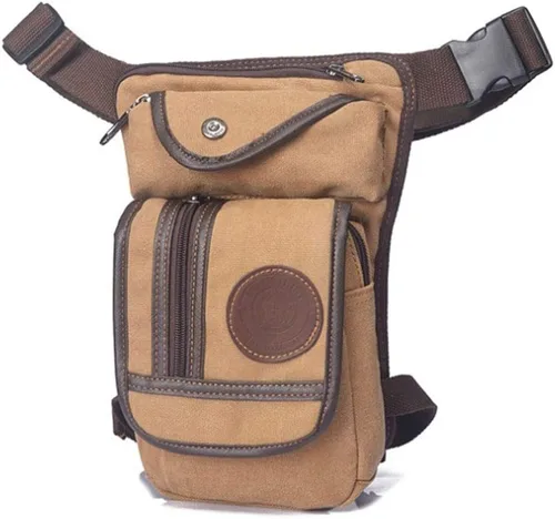 Miniatura 2 de Hebetag Bolsa de lona para piernas al aire libre para hombres y mujeres táctica militar motocicleta ciclismo multi-bolsillo cintura riñonera bolsa