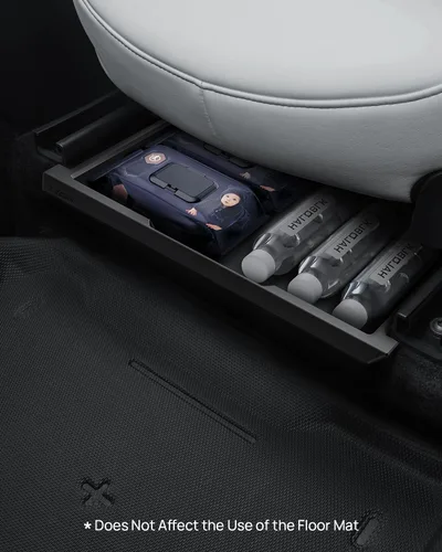 Miniatura 6 de HALOBLK Paquete de 2 Cajas Organizadoras de Almacenamiento Impermeables Modelo Y para Debajo del Asiento, Bandeja Oculta Mejorada 2 en 1 para Tesla