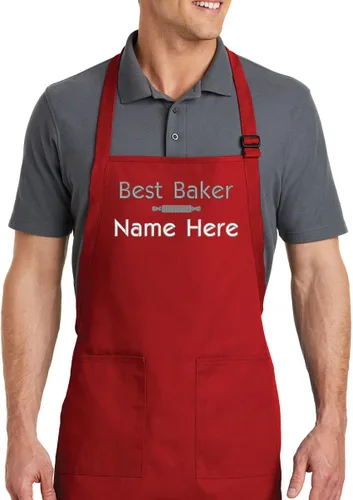 Miniatura 4 de Delantal de cocina bordado personalizado con nombre personalizado, un gran regalo para adultos, calidad premium