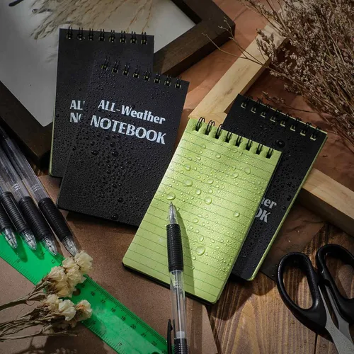 Miniatura 4 de Chinco 20 blocs de notas para todo tipo de clima, 3 x 5 pulgadas, bolsillo impermeable, bloc de notas táctico en espiral, cubierta resistente a