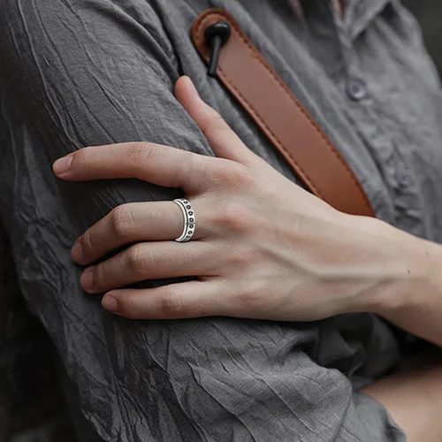 Miniatura 5 de SAILIMUE 4689 piezas de anillos de ansiedad para mujeres y hombres, anillo giratorio de acero inoxidable para la ansiedad, cuentas de flores, sol