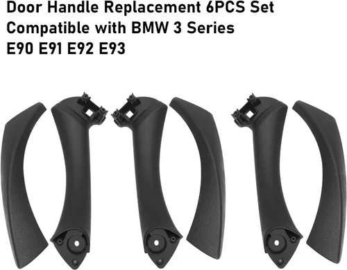Miniatura 6 de Jaronx Compatible con BMW Serie 3 Manija de puerta E90/E91/E92/E93 2004-2011, juego de 6 piezas de repuesto de manija de puerta interior izquierda