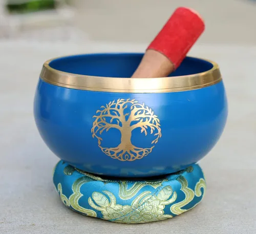Miniatura 6 de Juego de cojines tibetanos de mazo de cuenco de árbol de la vida para meditación, yoga, curación espiritual y atención plena, color negro extragrande
