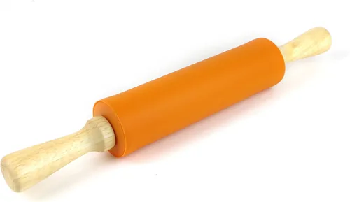 Miniatura 15 de Rodillo de silicona para hornear, antiadherente, rodillo para masa, mango de madera, accesorios de cocina, rodillo para pastelería