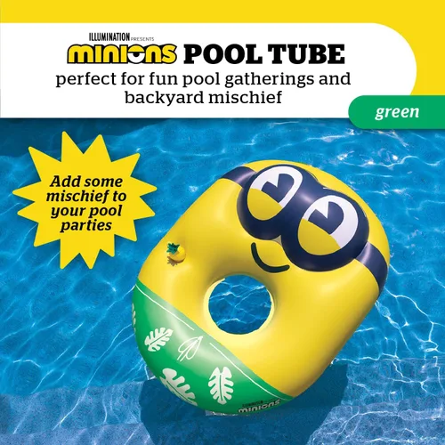 Miniatura 2 de BigMouth Giant Minions - Flotador inflable para piscina, flotador inflable de tubo de natación Mi villano favorito 4, mercancía de película