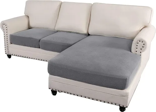 Miniatura 38 de ADPON Fundas de sofá modular, funda de cojín para sofá o sillón en forma de L, funda separada para sofá seccional izquierdo o derecho (1 diván, gris)