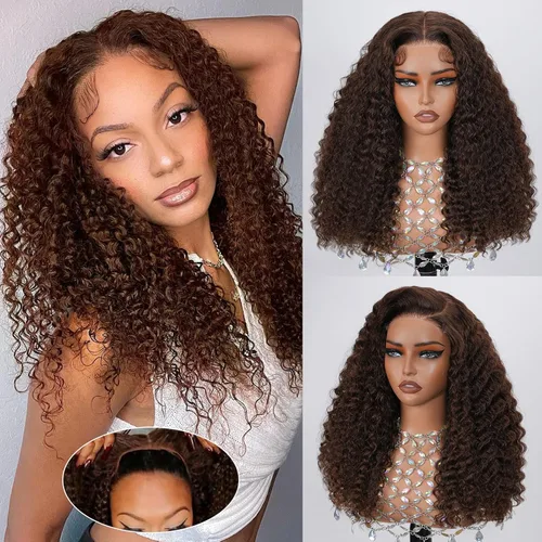 Miniatura 12 de MOONBAY Pelucas de cabello humano con encaje frontal de densidad 250%, 20 pulgadas 13x4 de encaje frontal liso, pelucas de cabello humano con nudos
