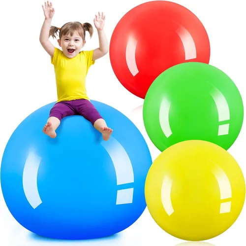 Miniatura 9 de Jenaai 30 Inch Large Bouncy Balls Giant Inflatable Rubber Kickballs Big Outdoor Exercise Jumping Hopping Ball for Outdoor Activity Sports Party Decor