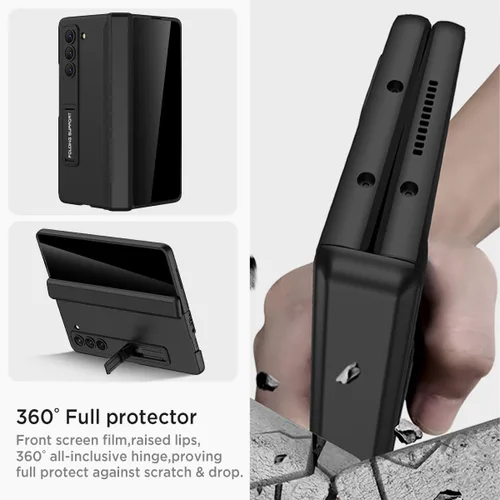 Miniatura 4 de Miimall Funda para Samsung Galaxy Z Fold 5 con protector de pantalla de privacidad, soporte ajustable integrado y protección magnética de bisagra