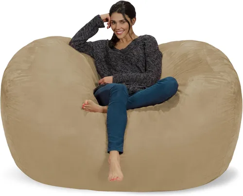 Miniatura 20 de Cozy Sack - Sillón de puff: Gran bolsa para muebles de espuma viscoelástica de 6 ft y tumbona grande – sofá grande con funda de microfibra suave