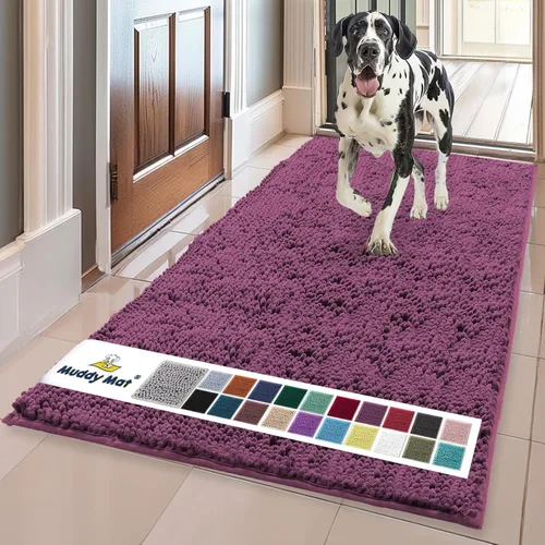 Miniatura 27 de Muddy Mat® Mostrado en la televisión - Tapete de microfibra súper absorbente para puerta de perro para patas fangosas, antideslizante y lavable