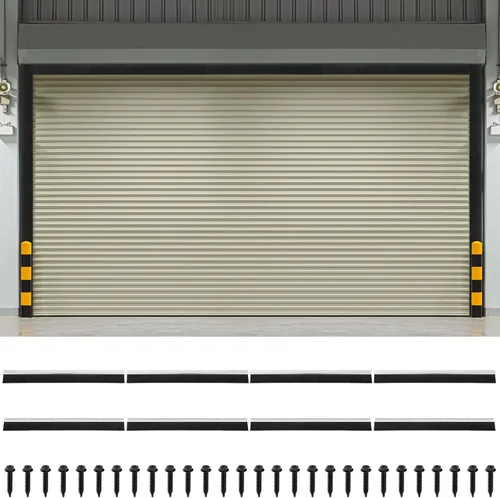Miniatura 12 de DoubleFill Kit de sello de cepillo para puerta de garaje de 8 x 8 pies, sello de puerta enrollable de 2 pulgadas con riel de aluminio, cepillo