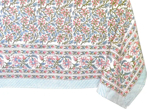 Miniatura 35 de ATOSII Mantel 100% algodón, Amara, floral, hecho a mano, rectangular, de lino, para cocina, comedor, fiestas, bodas, exteriores, picnics, Pascua
