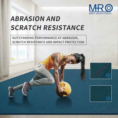 Miniatura 5 de MRO Extra Large Exercise Mat For Home Gym, 8'x4.5'/7'x4.5'/6'x4.5'(7mm) Workout Mats for Gym Flooring, Non-Slip, Extra Thick Durable Cardio Mat, Azul