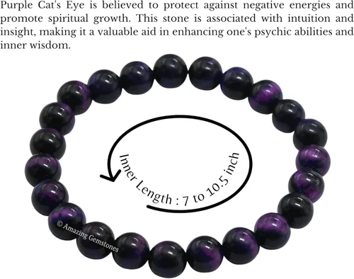 Miniatura 700 de Amazing Gemstone Crystal Bracelet for Women Men's Gifts - Protection Healing Crystal Bracelet - 8mm Gemstone Beaded Stretchable Bracelet Pulseras
