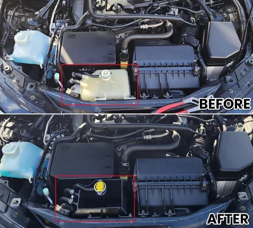 Miniatura 2 de Tanque de depósito de expansión de refrigerante de aluminio con tapa para 2006-2015 Mazda MX-5 Miata Expansion Mk3 NC 2.0L L4 Gas Negro