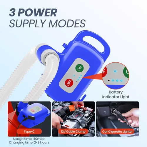 Miniatura 5 de Nitigo Bomba de transferencia de combustible eléctrica con sensor de parada automática, protección contra fugas, batería de litio de 72 pulgadas