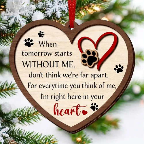 Miniatura 13 de TEEZWONDER Adorno de Navidad conmemorativo para mascotas, adornos de Navidad de madera 2025, regalos conmemorativos para perros por pérdida