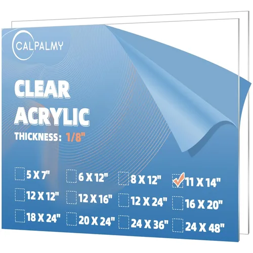 Miniatura 12 de CALPALMY Paquete de 2 hojas acrílicas transparentes grandes de 1/8 pulgadas de grosor, hojas de plexiglás precortadas de 36 x 48 pulgadas