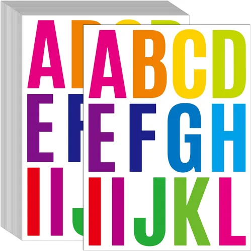 Miniatura 9 de 24 hojas de letras autoadhesivas de 2 pulgadas, letras de vinilo, letras mayúsculas, letras del alfabeto, letras adhesivas para exteriores, Negro