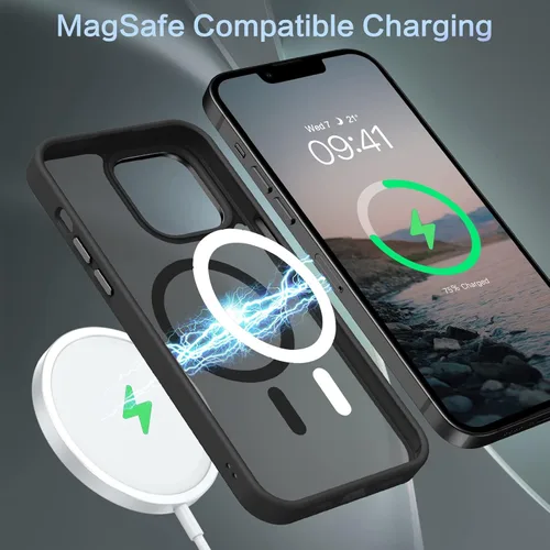 Miniatura 2 de BENTOBEN Funda magnética para iPhone 13 Pro Max, [Compatible con MagSafe] translúcida mate esmerilada, antihuellas, delgada, a prueba de golpes