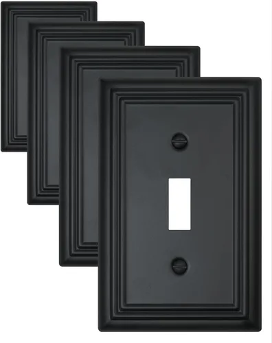 Miniatura 9 de Paquete de 1 Placa de Pared Combinada Toggle/Decorativa, Cubierta de Placa de Pared de Metal para Interruptor de Luz, Receptáculo, Interruptor